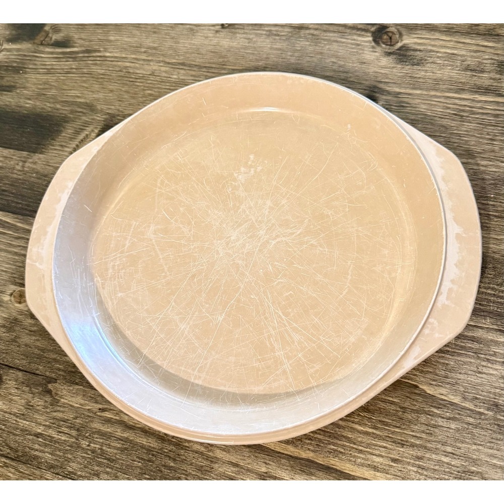 Anchor Hocking Microware Round Baking Dish 11in Beige Good PM480-T1 USA